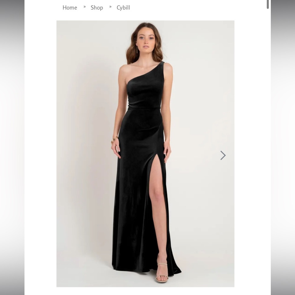 JENNY YOO Cybill One Shoulder Velvet Gown